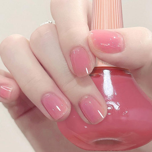 COSMOO Jelly Pink Nagellack 12ml – Pfirsichfarbener, schnell trocknender, transparenter Nagellack für Nagelkunst, langanhaltend, 0,41 fl oz