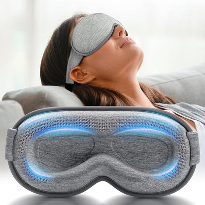 Gewichtete Schlafmaske für erholsamen Schlaf – 3D Blackout Schlafmaske für Frauen und Männer, Null Augenbelastung, wimpernfreundlich, verstellbares Band, Flugreise-Essentials für Langstreckenflüge und Roadtrips, Meditationsmaske (Grau)