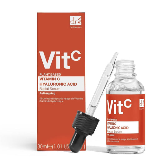 Dr Botanicals 5% Vitamin C & 2% Hyaluronsäure Gesichtsserum | Anti-Aging, Anti-Falten, Hautaufhellung, Feuchtigkeitsspendend, Verjüngend mit Beautifeye für altersmindernde Ergebnisse - 30 ml