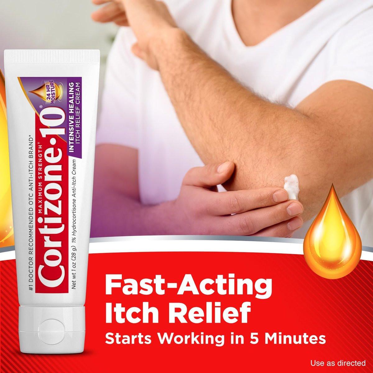 Cortizone-10 Maximum Strength Intensive Healing Itch Relief Cream, 1% Hydrocortison, Schnell wirkende Anti-Juckreiz Creme für Insektenstiche, Ausschlag, Ekzeme, Psoriasis, Giftefeu, Eiche, Sumach & mehr, 28 g