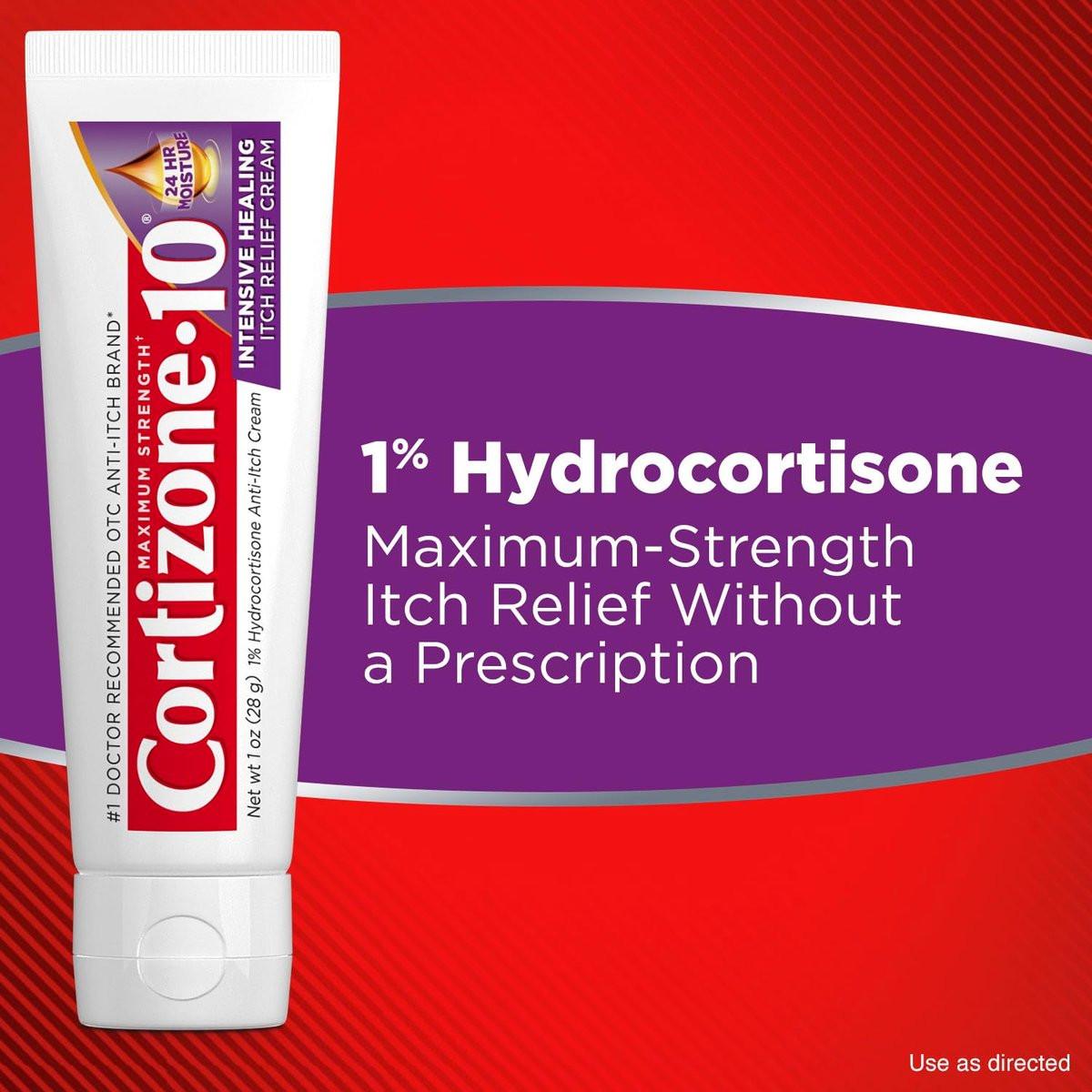 Cortizone-10 Maximum Strength Intensive Healing Itch Relief Cream, 1% Hydrocortison, Schnell wirkende Anti-Juckreiz Creme für Insektenstiche, Ausschlag, Ekzeme, Psoriasis, Giftefeu, Eiche, Sumach & mehr, 28 g