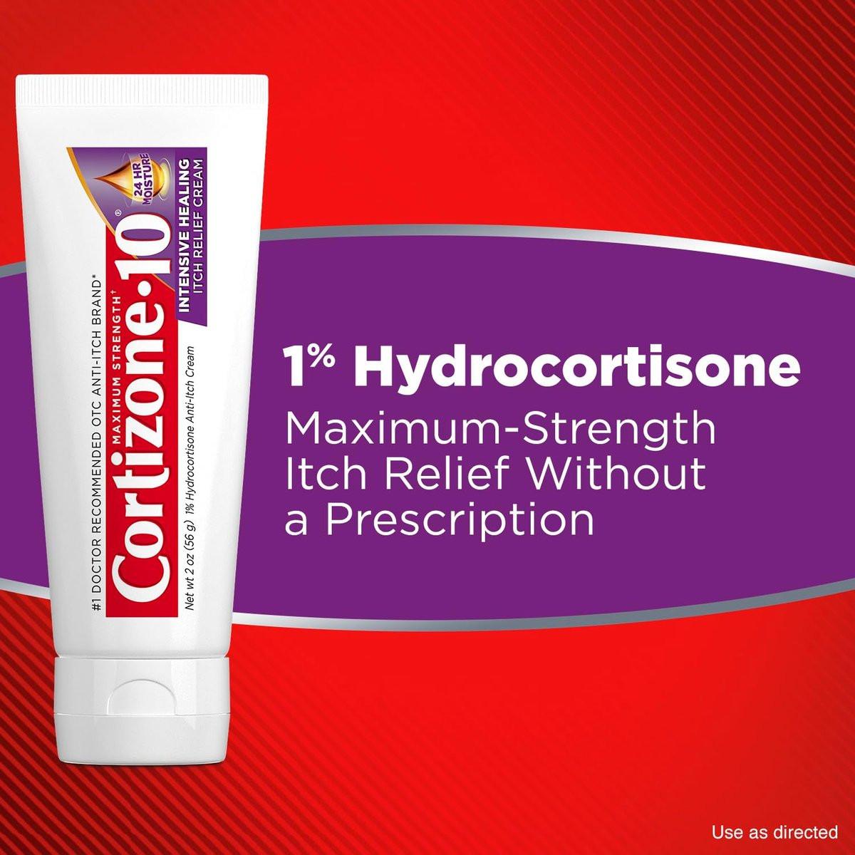 Cortizone-10 Maximum Strength Intensive Healing Itch Relief Creme, 1% Hydrocortison, schnell wirkende Anti-Juckreiz-Creme bei Insektenstichen, Hautausschlag, Ekzemen, Psoriasis, Giftefeu, -eiche, -sumach & mehr, 56 g