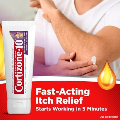 Cortizone-10 Maximum Strength Intensive Healing Itch Relief Creme, 1% Hydrocortison, schnell wirkende Anti-Juckreiz-Creme bei Insektenstichen, Hautausschlag, Ekzemen, Psoriasis, Giftefeu, -eiche, -sumach & mehr, 56 g