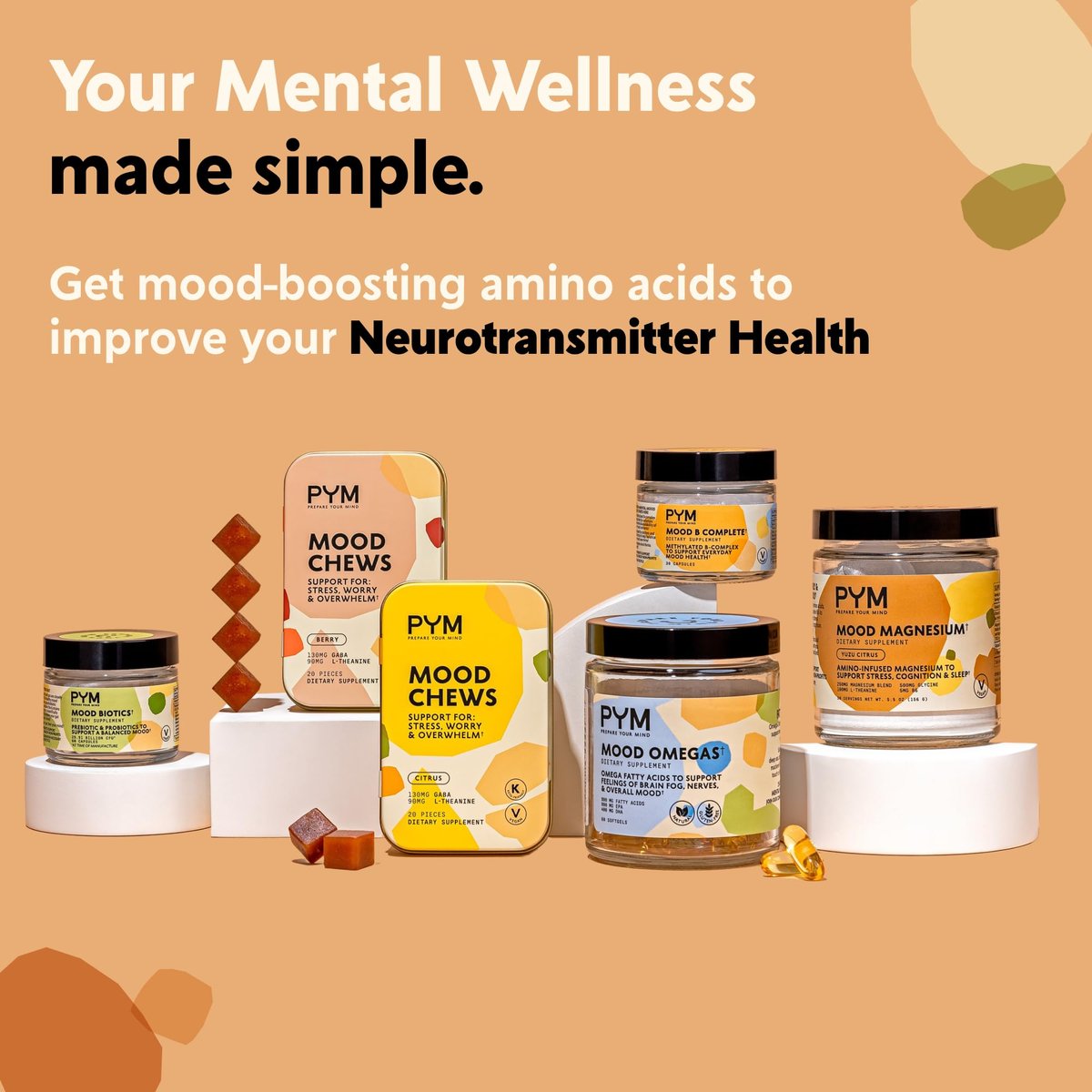 PYM Attention Chews – Konzentrationshilfe gegen Prokrastination, Fokus & Produktivität, 20 Stück | 518 mg L-Carnitin, 54 mg Tyrosin, 11 mg L-Taurin, Koffeinfrei | Natürliche Stimmungsaufheller, hergestellt in den USA