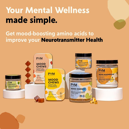 PYM Attention Chews – Konzentrationshilfe gegen Prokrastination, Fokus & Produktivität, 20 Stück | 518 mg L-Carnitin, 54 mg Tyrosin, 11 mg L-Taurin, Koffeinfrei | Natürliche Stimmungsaufheller, hergestellt in den USA