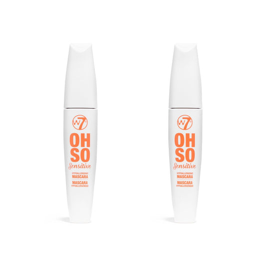 W7 Oh So Sensitive Hypoallergene Mascara – Schwarze Mascara für empfindliche Augen mit Vitamin E – Vegan – 2er Pack