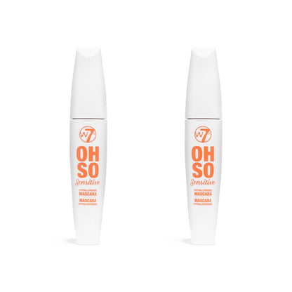 W7 Oh So Sensitive Hypoallergene Mascara – Schwarze Mascara für empfindliche Augen mit Vitamin E – Vegan – 2er Pack