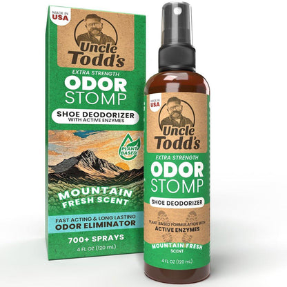 Uncle Todd's Schuh-Deo-Spray – Bewährte & kraftvolle Enzymformel zur Geruchsbeseitigung in allen Schuhen (Mountain Fresh)