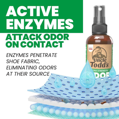 Uncle Todd's Schuh-Deo-Spray – Bewährte & kraftvolle Enzymformel zur Geruchsbeseitigung in allen Schuhen (Mountain Fresh)