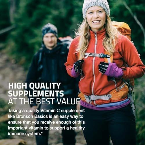 Bronson Vitamin C 500 mg – Unterstützt ein gesundes Immunsystem & antioxidativer Schutz, Non-GMO, 100 vegetarische Tabletten