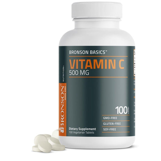 Bronson Vitamin C 500 mg – Unterstützt ein gesundes Immunsystem & antioxidativer Schutz, Non-GMO, 100 vegetarische Tabletten