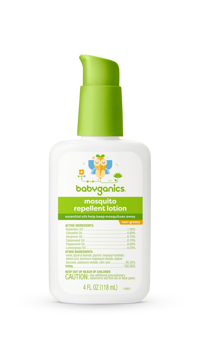 Babyganics Mückenschutz-Lotion, mit pflanzlichen und ätherischen Ölen, nicht fettend, 118 ml