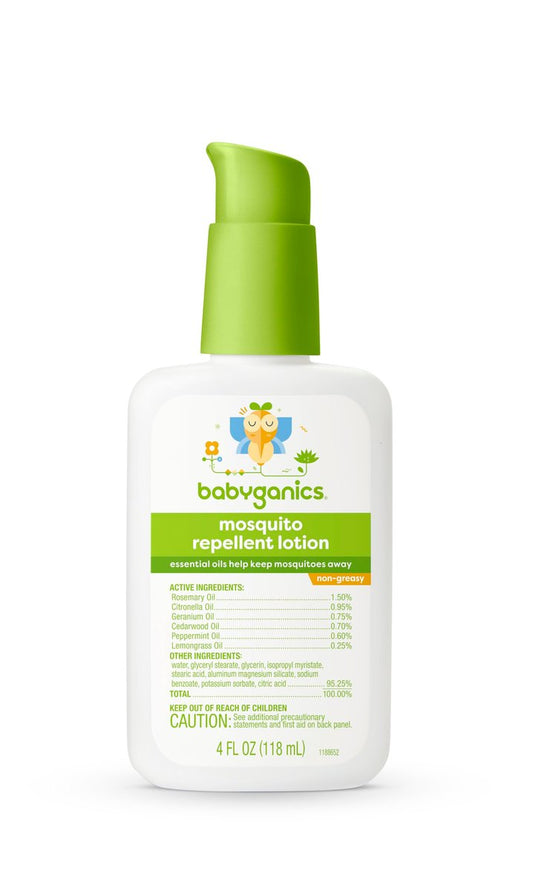 Babyganics Mückenschutz-Lotion, mit pflanzlichen und ätherischen Ölen, nicht fettend, 118 ml