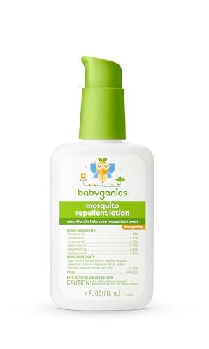 Babyganics Mückenschutz-Lotion, mit pflanzlichen und ätherischen Ölen, nicht fettend, 118 ml