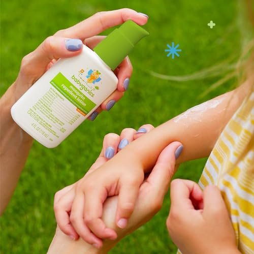 Babyganics Mückenschutz-Lotion, mit pflanzlichen und ätherischen Ölen, nicht fettend, 118 ml