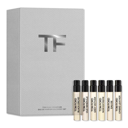 Tom Ford Signature Fragrance Discovery Set – 6 exklusive Parfumproben (Black Orchid, Costa Azzurra, Grey Vetiver, Noir Extreme, Soleil Blanc, Ombré Leather)