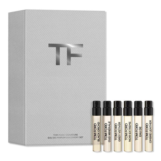 Tom Ford Signature Fragrance Discovery Set – 6 exklusive Parfumproben (Black Orchid, Costa Azzurra, Grey Vetiver, Noir Extreme, Soleil Blanc, Ombré Leather)