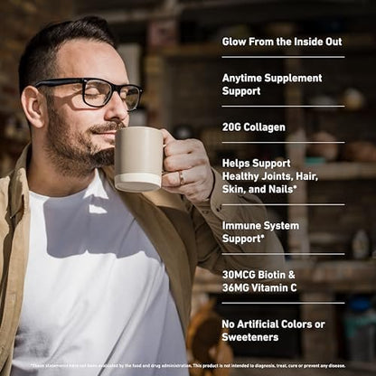 Isopure 20g Grass-Fed Collagen Peptide mit Biotin + Vitamin C – Unterstützt Haut, Haare, Nägel & Gelenke – Ungesüßt, Keto-freundliches Kollagenpulver, 14 Portionen