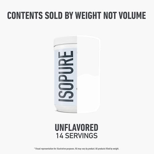 Isopure 20g Grass-Fed Collagen Peptide mit Biotin + Vitamin C – Unterstützt Haut, Haare, Nägel & Gelenke – Ungesüßt, Keto-freundliches Kollagenpulver, 14 Portionen