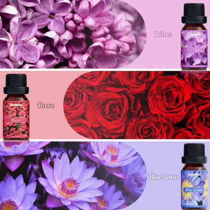 ARVIDSSON Blumige ätherische Öle Set – natürliches Blumenöl-Geschenk für Frauen – Rose, Gardenie, Kirschblüte, Geißblatt, Flieder, Blaue Lotus – Duftöl für Diffuser – Valentinstag Geschenk für Sie