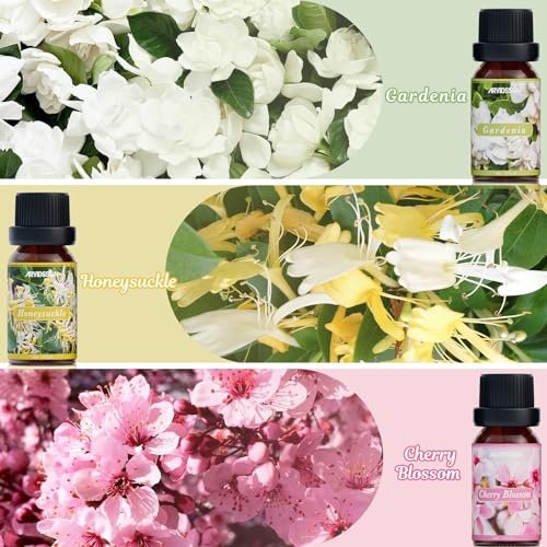 ARVIDSSON Blumige ätherische Öle Set – natürliches Blumenöl-Geschenk für Frauen – Rose, Gardenie, Kirschblüte, Geißblatt, Flieder, Blaue Lotus – Duftöl für Diffuser – Valentinstag Geschenk für Sie
