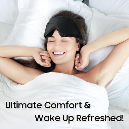 MOEASEii Schlafmaske – Total Blackout 3D Schlafmaske, superleicht & seidig weich, vollständig verstellbar, für Zuhause, Büro, Reisen, Meditation, Yoga, Schwarz