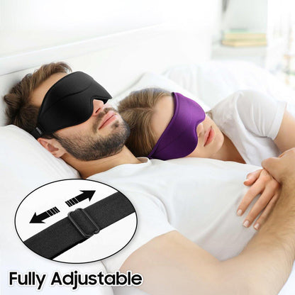 MOEASEii Schlafmaske – Total Blackout 3D Schlafmaske, superleicht & seidig weich, vollständig verstellbar, für Zuhause, Büro, Reisen, Meditation, Yoga, Schwarz