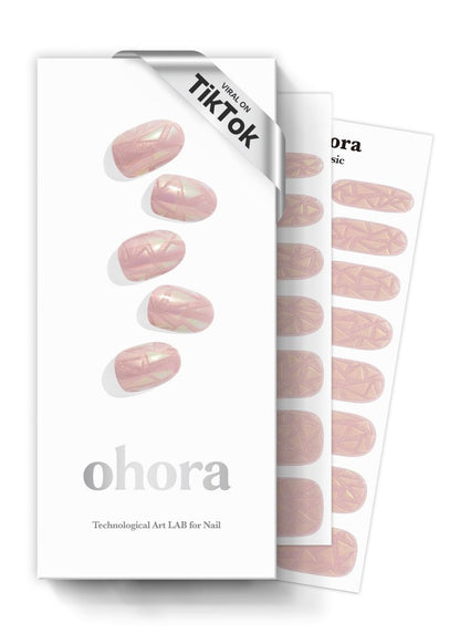 Ohora Semi Cured Gel Nail Strips N Pink Wonderland – Langlebige Nagelfolien in Rosa, Salonqualität, einfache Anwendung & Entfernung, inkl. Vorbereitungspads, Nagelfeile & Holzstab