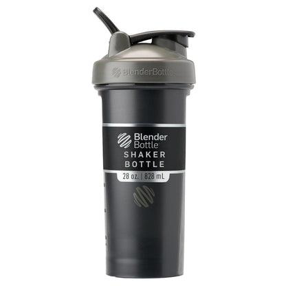 BlenderBottle Classic V2 Shaker-Flasche für Proteinshakes und Pre-Workout, 28 Unzen, Grau/Schwarz, Black Shadow