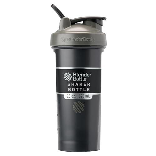 BlenderBottle Classic V2 Shaker-Flasche für Proteinshakes und Pre-Workout, 28 Unzen, Grau/Schwarz, Black Shadow