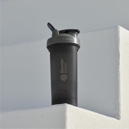 BlenderBottle Classic V2 Shaker-Flasche für Proteinshakes und Pre-Workout, 28 Unzen, Grau/Schwarz, Black Shadow