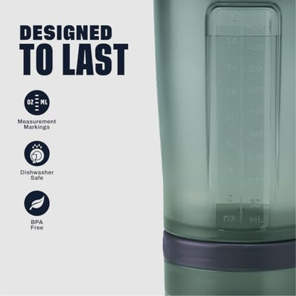 BlenderBottle Classic V2 ProStak Shaker Flasche mit Pillendose und Proteinpulver-Behälter, 22-Unzen, Tan