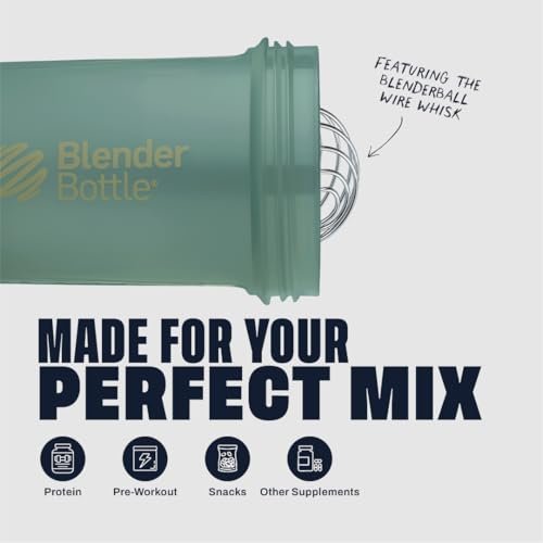 BlenderBottle Classic V2 ProStak Shaker Flasche mit Pillendose und Proteinpulver-Behälter, 22-Unzen, Tan