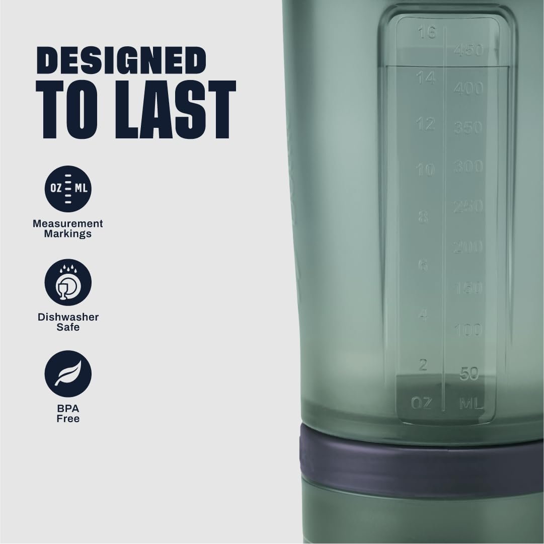 BlenderBottle Classic V2 ProStak Shaker Flasche mit Pillendose und Proteinpulver-Behälter, 22-Unzen, Tan