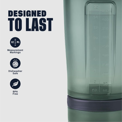 BlenderBottle Classic V2 ProStak Shaker Flasche mit Pillendose und Proteinpulver-Behälter, 22-Unzen, Tan
