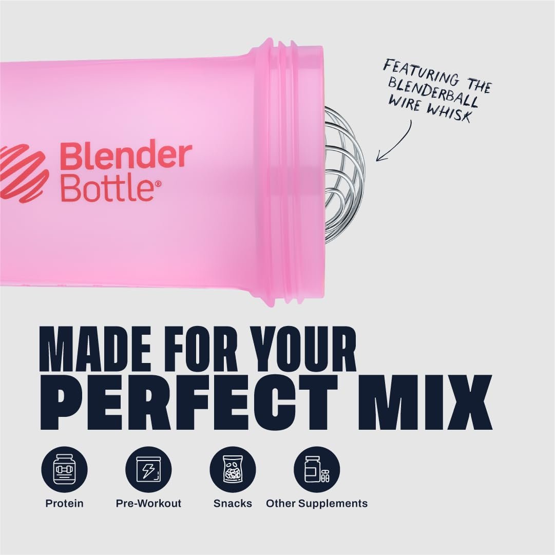 BlenderBottle Classic V2 ProStak System Shaker-Flasche mit Pillendose, 22 Unzen, Rosa
