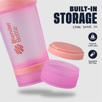 BlenderBottle Classic V2 ProStak System Shaker-Flasche mit Pillendose, 22 Unzen, Rosa