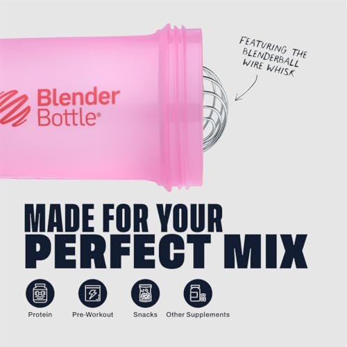 BlenderBottle Classic V2 ProStak System Shaker-Flasche mit Pillendose, 22 Unzen, Rosa