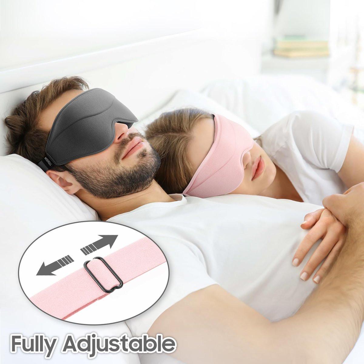 MOEASEii Schlafmaske – Totale Dunkelheit 3D Schlafmaske, superleicht & seidig weich, vollständig verstellbar für Zuhause, Büro, Reisen, Meditation, Yoga, Pink, Muttertagsgeschenk