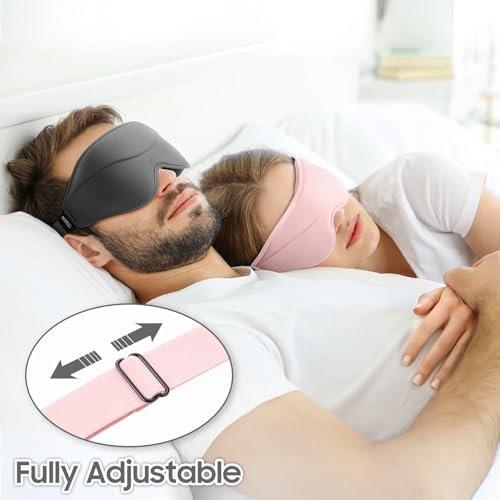 MOEASEii Schlafmaske – Totale Dunkelheit 3D Schlafmaske, superleicht & seidig weich, vollständig verstellbar für Zuhause, Büro, Reisen, Meditation, Yoga, Pink, Muttertagsgeschenk