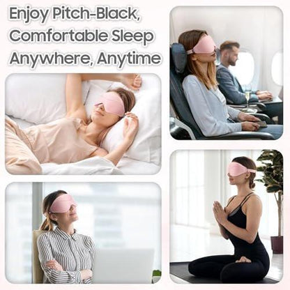 MOEASEii Schlafmaske – Totale Dunkelheit 3D Schlafmaske, superleicht & seidig weich, vollständig verstellbar für Zuhause, Büro, Reisen, Meditation, Yoga, Pink, Muttertagsgeschenk