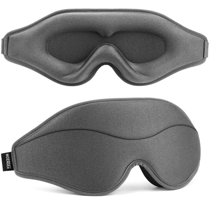 MOEASEii Schlafmaske - Totale Verdunkelung 3D Schlafmaske, Super Leicht & Seidig Weiche Augenmaske zum Schlafen, Vollständig Verstellbar für Zuhause, Büro, Reisen, Meditation, Yoga, Grau, Muttertagsgeschenke