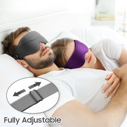 MOEASEii Schlafmaske - Totale Verdunkelung 3D Schlafmaske, Super Leicht & Seidig Weiche Augenmaske zum Schlafen, Vollständig Verstellbar für Zuhause, Büro, Reisen, Meditation, Yoga, Grau, Muttertagsgeschenke