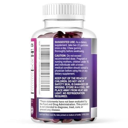 Menopause Gummies für Frauen – Black Cohosh, Cranberry, 3 Mrd. KBE Probiotika pro Portion – Komplette Linderung von Hitzewallungen, Nachtschweiß, Unterstützung der Vaginalgesundheit – 60 Gummis
