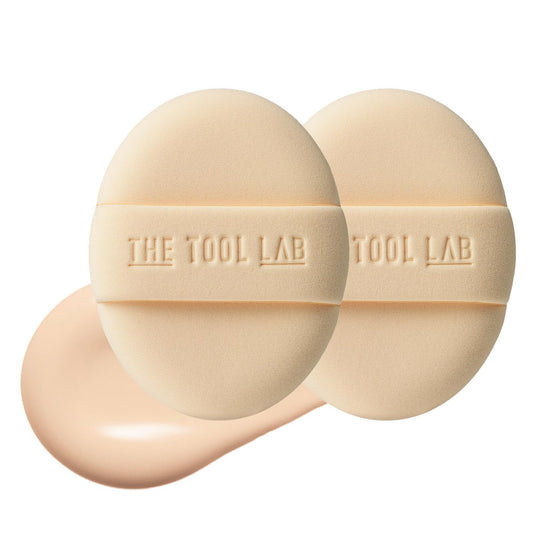 THE TOOL LAB Lang anhaltender Make-up Schwamm (Oval) – Koreanischer Olive Young Puff für flüssige Foundation, Cushion, Konturierung und Rouge, 5-Schicht Memory-Schaum für extra Deckkraft – 7,4 cm
