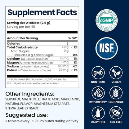 Venture Pal Kaubare Elektrolyt-Tabletten, 80 Stück, schnell lösliche, zuckerfreie Salz-Tabletten, glutenfrei – Sortenpackung für schnelle Hydrierung, Outdoor-Laufen, Wandern | Keto & vegan freundlich | 4er-Pack