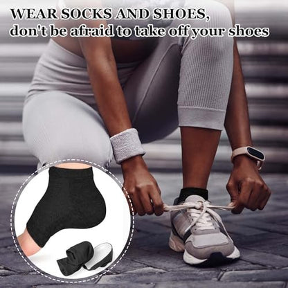 Height Max Socken, Unsichtbarer Schuhabsatz-Pad, Höhen-Einlegesohlen 3 Zoll, Halbe Höhenerhöhung Einlegesohle, Universelle Herren- und Damen-Erhöhungssocken (3,5 cm, Schwarz)