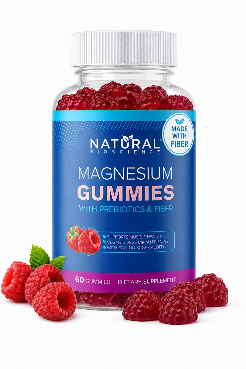 Zuckerfreie Magnesium Gummibärchen für Erwachsene – Magnesiumcitrat 120 mg Elementar, ohne Zuckeralkohole oder Stevia, veganes Kausupplement für Schlaf, Ruhe, Muskel- und Nervenunterstützung, 60 Gummibärchen