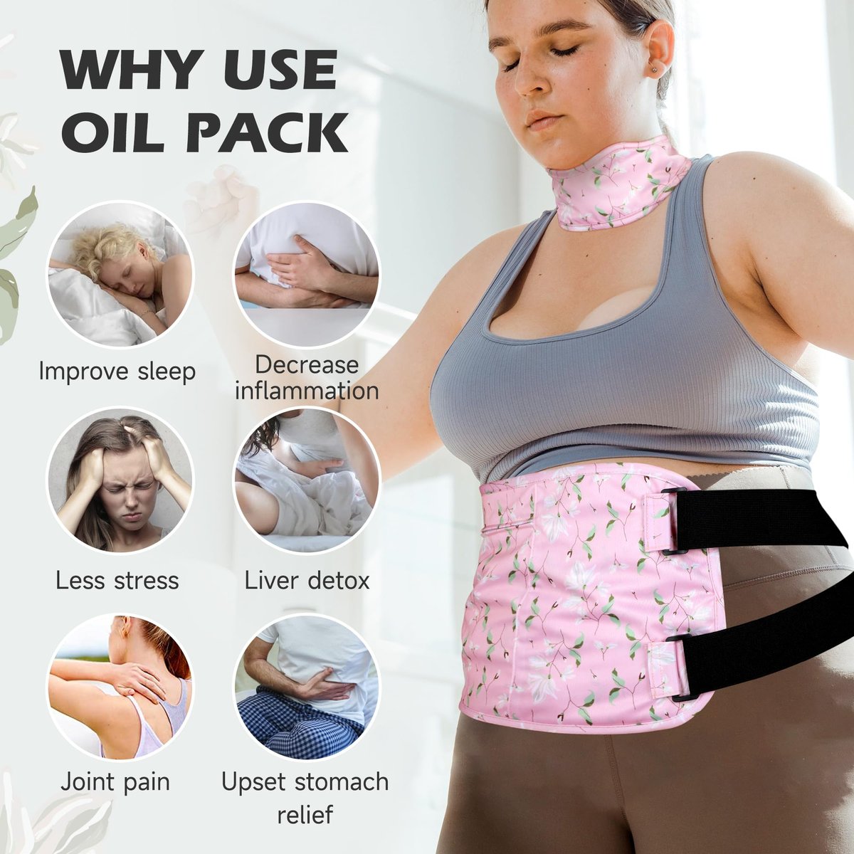 Plus-Size Rizinusöl Pack 2 Stück Rizinusöl Wickel aus Bio-Baumwolle, Wiederverwendbares Set, Kaltgepresstes, Unraffiniertes Rizinusöl Kompressen-Pack für Leberreinigung