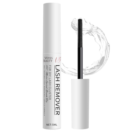 VEYESBEAUTY Cluster Lash Glue Remover 5 ml – Wimpernkleber-Entferner für DIY Wimpernverlängerungen zu Hause, klarer Entferner für selbst angebrachte Einzelwimpern